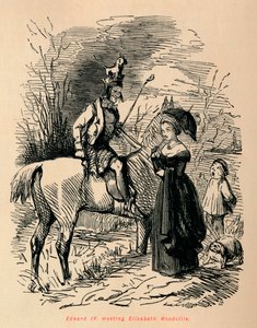 Edward IV trifft Elizabeth Woodville, ca. 1860 von John Leech