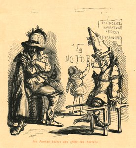 Guy Fawkes vor und nach der Folter, 1897
