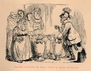 Hannibal bittet die kretischen Priester, seine Banker zu werden, 1852 von John Leech
