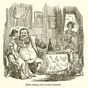 Heinrich macht Jane Seymour den Hof von John Leech