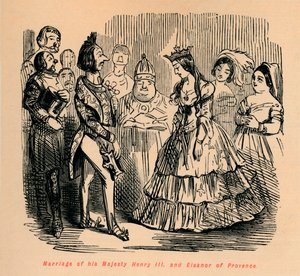 Hochzeit seiner Majestät Heinrich III. und Eleonore von Provence, ca. 1860 von John Leech