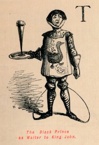 Der Schwarze Prinz als Kellner für König John, ca. 1860 von John Leech