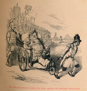 Der Kaiser Severus führt seine Armee gegen die nördlichen Barbaren, ca. 1860 von John Leech