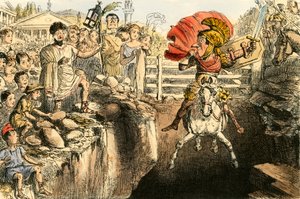 Der tapfere Curtius springt in die Schluchten