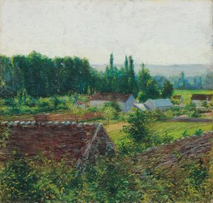 Bauernhäuser in Giverny, ca. 1890 von John Leslie Breck