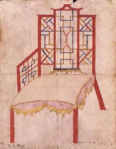Entwurf für einen Chinoiserie-Stuhl, ca. 1753 von John Linnell