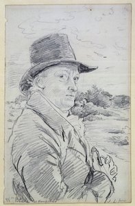 William Blake mit Hut, (Inschrift: Wm Blake at Hampstead) ca. 1825