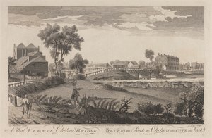 Ein Westblick auf die Chelsea-Brücke von John Lodge