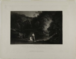 Adam und Eva hören das Urteil des Allmächtigen, aus Illustrationen der Bibel von John Martin