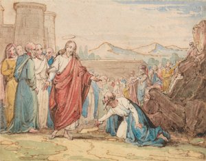 Ein älterer Mann bittet Christus