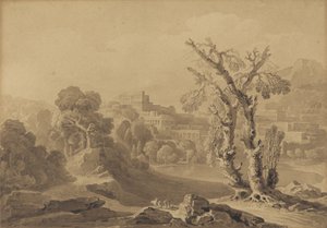 Unbetitelt: Klassische Stadt in einer Landschaft, 1816 von John Martin