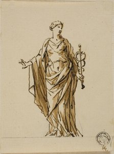 Stehende allegorische Figur mit Hermesstab (Frieden?)