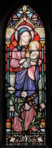 Dover, St. Mary In Castro, Lavers & Barraud, John Millner Allen (1827-1902), Madonna & Kind, 1861, adaptiert von Gilbert Scott