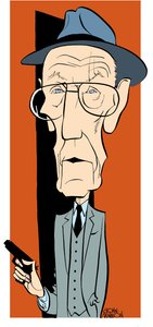 William S Burroughs, Karikatur von John Minnion