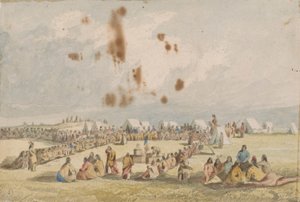 Verteilung von Waren an die Assiniboins