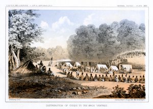 Verteilung von Waren an die Gros Ventres, 26. August 1853 von John Mix Stanley