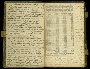 Seiten aus dem Tagebuch von John Montgomery Roberts, einem der ersten Siedler in Morton, Illinois, 1830-86