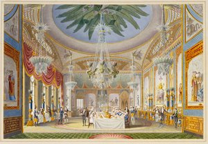 Der Bankettsaal im Royal Pavilion, Brighton, 1826