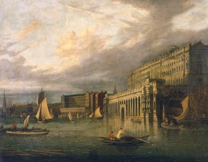 Somerset House und das Adelphi vom Fluss aus, ca. 1825