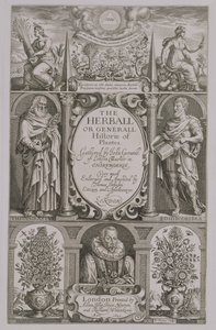Titelseite der zweiten Ausgabe von The Herball von John Gerard, 1633