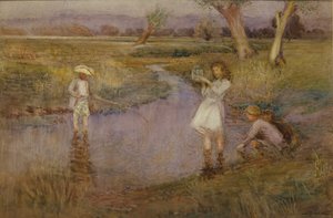 Minnows fangen - Town Meadows, Maidstone, Kent von John Pedder