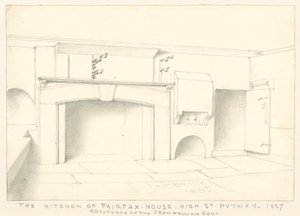 Die Küche im Fairfax House, High Street, Putney, 1887; Residenz des Cromwellian Gent von John Phillipp Emslie