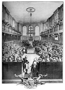 Innenraum des House of Commons, Westminster, London, 1742, um 1902-1905 von John Pine