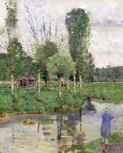 Am Fluss, Sainte-Gertrude, Caudebec, Normandie von John Quinton Pringle
