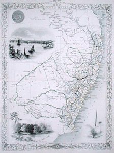 New South Wales, aus einer Serie von Weltkarten, veröffentlicht von John Tallis & Co., London & New York von John Rapkin