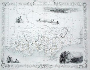 Victoria oder Port Phillip, Australien, aus einer Serie von Weltkarten, veröffentlicht von John Tallis & Co, New York & London von John Rapkin