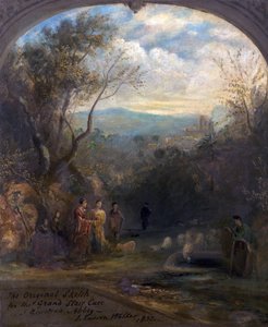 Die Originalskizze für die große Treppe in Newstead Abbey, Nottinghamshire, 1832 von John Rawson Walker