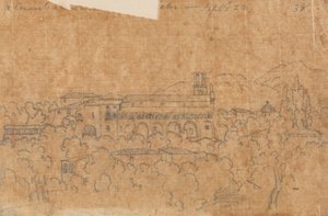 Ein Kloster in La Cava bei Vietri, 22. September von John Robert Cozens