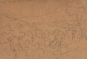 Lago di Vico vom Hügel von Viterbo von John Robert Cozens