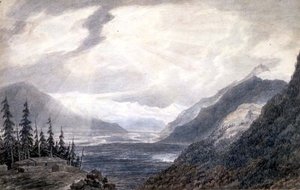 Pays de Valais, in der Nähe des Genfersees, um 1776 von John Robert Cozens