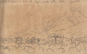 Teil des Vesuvs von der Loggia der Villa, Portici, 22. August von John Robert Cozens