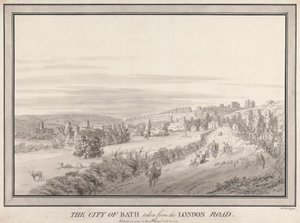 Die Stadt Bath von der London Road aus gesehen