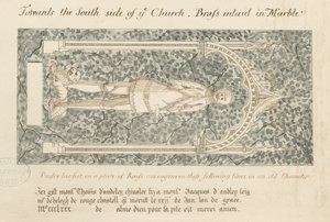 Audley Denkmäler - "Thomas de Audley": Feder- und Tuschzeichnung, undatiert [?19. Jh.] von John Robert Fernyhough