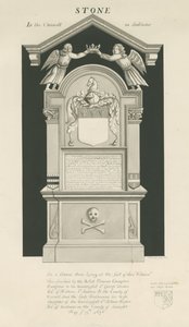 Stein - Grab von Thomas Crompton: Sepiazeichnung