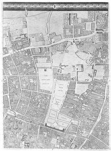 Karte von Moorfields und Hoxton, London, 1746