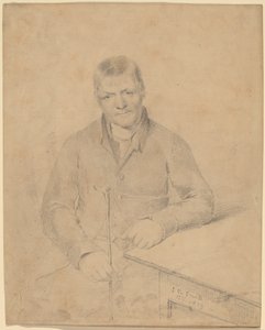 Mann, der an einem Tisch sitzt von John Rubens Smith