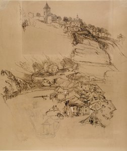 Fribourg, Schweiz: Federzeichnung, Juli oder August - September 1856