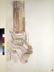 Marmore in Verona: Basis eines Pilasters an der Fassade von Sant