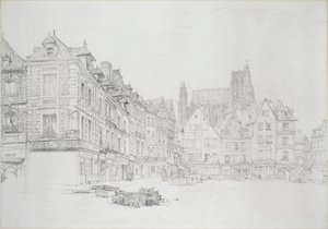 Studie (Detail) des Marktplatzes, Abbeville von John Ruskin