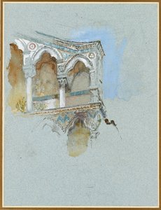 Studie der pisanischen Gotik, Teil der Fassade von San Michele in Borgo, Pisa, 1. Juli 1890 von John Ruskin