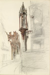 Studie einer Nische um das Grab von Cansignorio della Scala in Verona, 1869