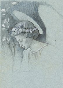 Studie des Kopfes des Erzengels Gabriel in Filippo Lippis 