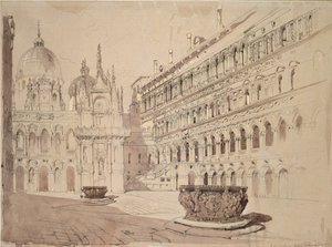 Der Hof des Dogenpalastes, Venedig, Mai 1841 von John Ruskin