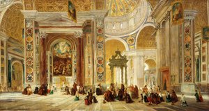Innenraum von St. Peter, Rom, 1824-1885 von John Scarlett Davis