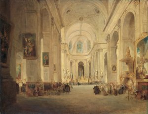 Innenraum von St. Sulpice, Paris, 1834 von John Scarlett Davis