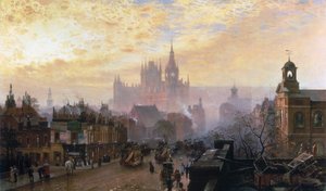 Von der Pentonville Road nach Westen: Abend